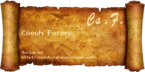 Csech Ferenc névjegykártya